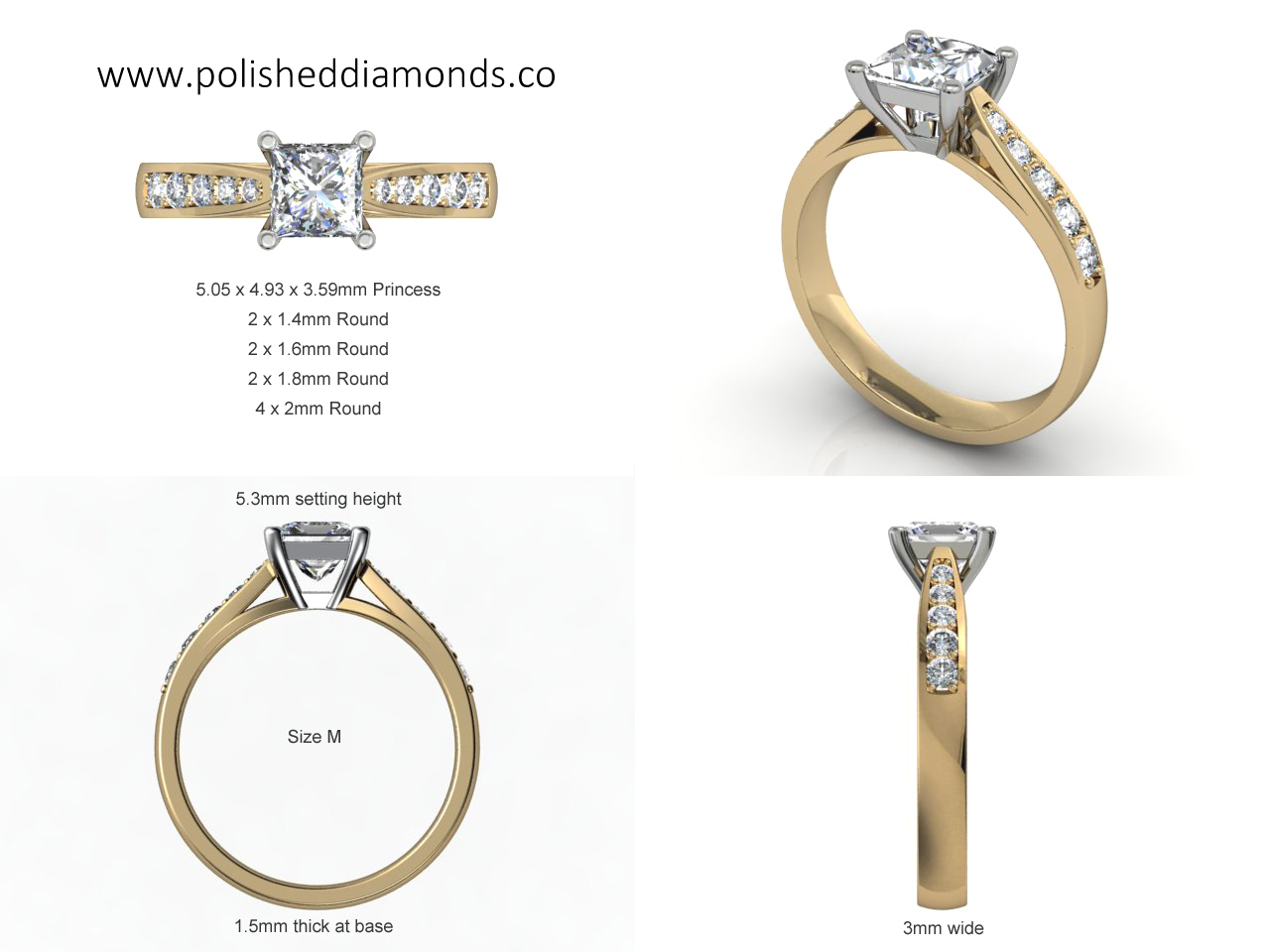 Yellow Gold Diamond Ring CAD