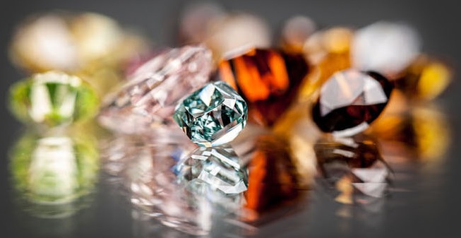 Photo of different coloured diamonds