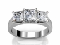 princess cut diamond trilogy ring MW62 raised view