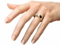 wide band gold ring SYP50 on finger view 