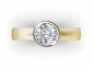 Gold engagement ring SYR16 rub-over setting birds eye view