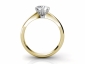 gold solitaire rings SYR25 through finger view 