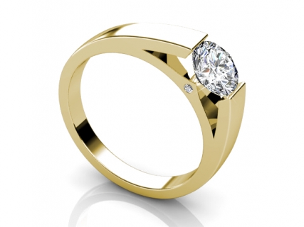 round cut diamond ring  SYR72 profile view 