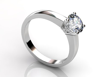 Diamond ring Platinum profile view SPAR73
