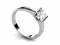 solitaire ring platinum princess SPP33 profile view