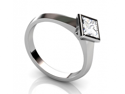 princess cut engagement ring SPP41 profile view 
