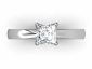 Solitaire ring birds eye view diamond princess cut SPP46