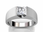 solitaire ring wide band SPP50 raised view