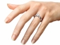 solitaire ring on finger stirrup band SPR23