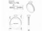 Engagement diamond ring SAW36 CAD view