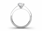 half rub over setting diamond ring White Gold through finger view SAW38 