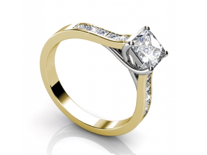 Diamond Ring  34 Yellow Gold profile view SAY34