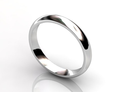 half round wedding ring platinum WLPA04